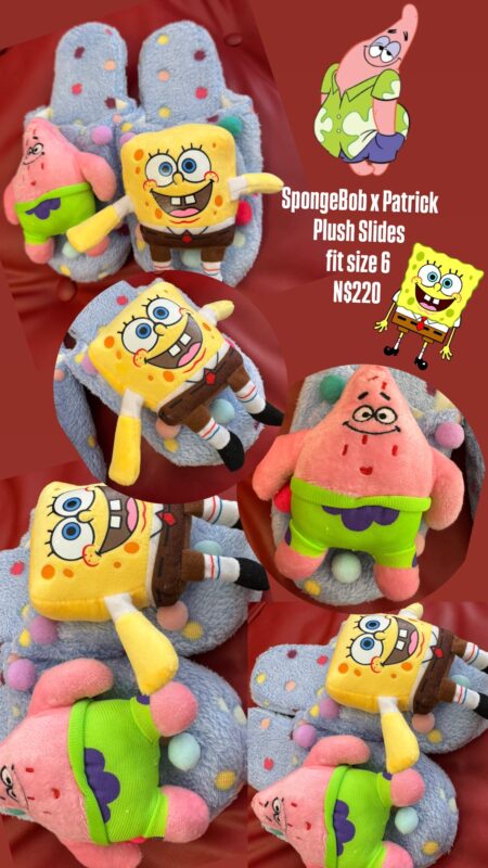 SpongeBob x Patrick Plush Slides fit size 6 N$220