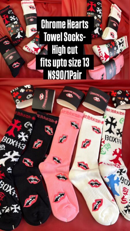 Chrome Hearts Towel Socks- High cut fits upto size 13 N$90/1Pair