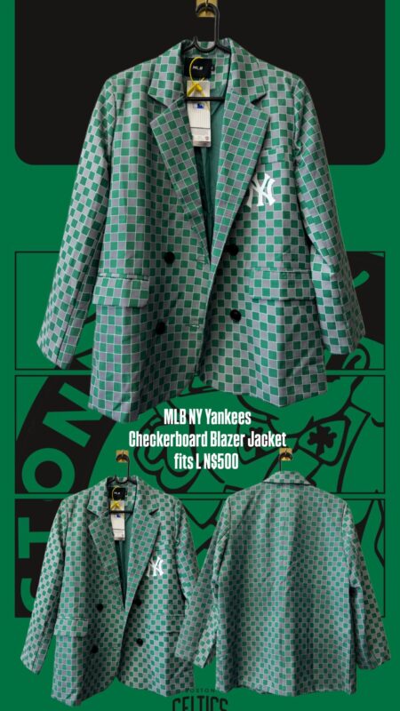 MLB NY Yankees Checkerboard Blazer Jacket fits L N$500