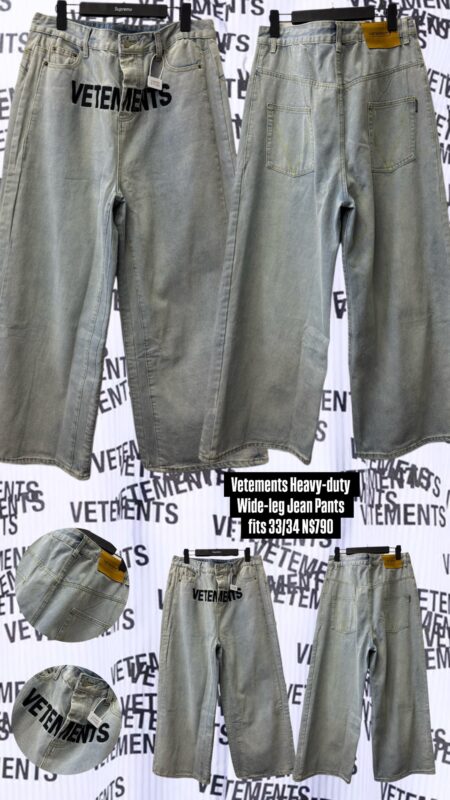 Vetements Heavy-duty Wide-leg Jean Pants fits 33/34 N$790