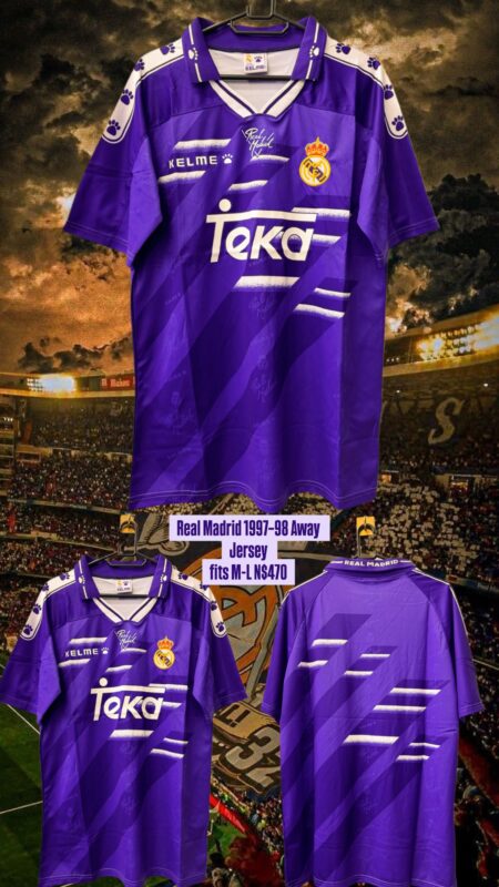 Real Madrid 1997–98 Away Jersey fits M-L N$470