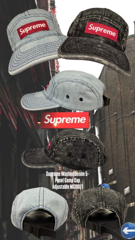 Supreme Washed Denim 5-Panel Camp Cap Adjustable N$300/1