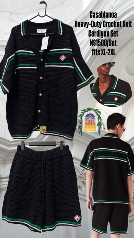 Casablanca Heavy-Duty Crochet Knit Cardigan Set N$1500/Set fits XL-2XL