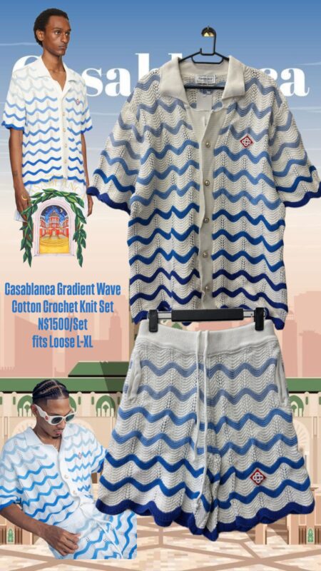 Casablanca Gradient Wave Cotton Crochet Knit Set N$1500/Set fits Loose L-XL
