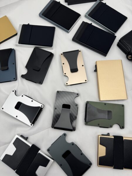 Assorted Aluminum Auto Pop-up card holder Blanks engrave price depends on content