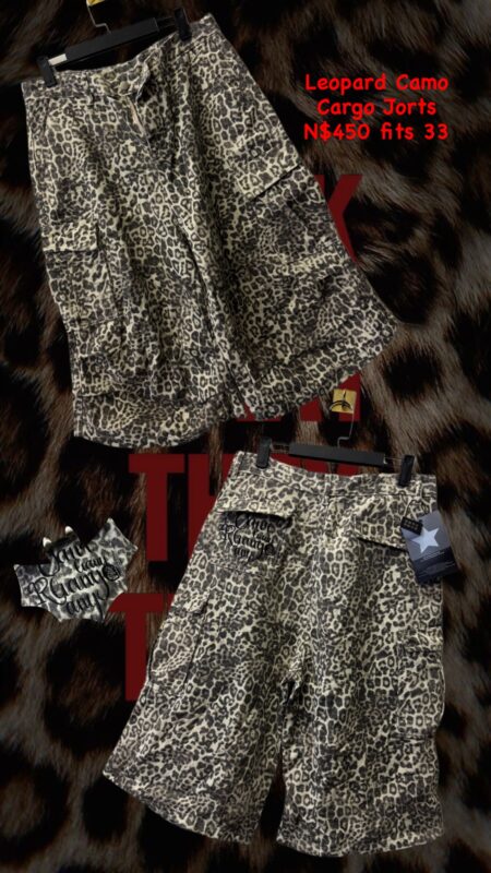 Leopard Camo Cargo Jorts N$450 fits 33