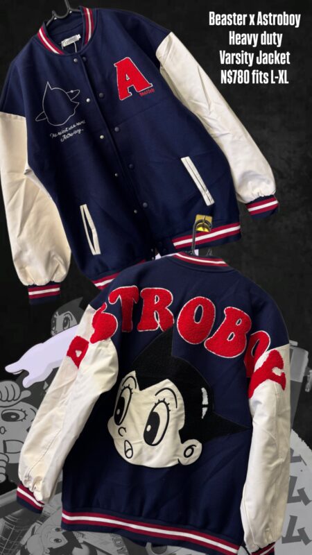 Beaster x Astroboy Heavy duty Varsity Jacket N$780 fits L-XL