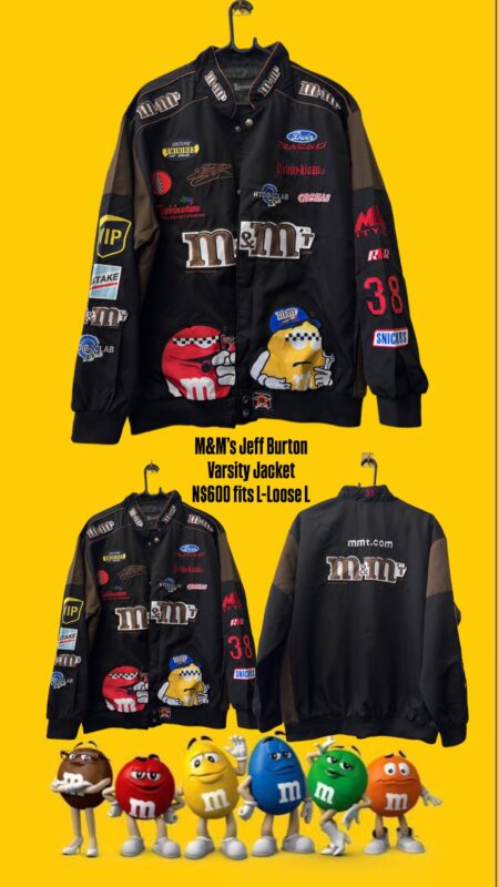 M&M’s Jeff Burton Varsity Jacket N$600 fits L-Loose L