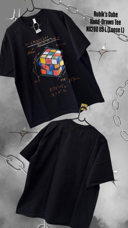Rubik’s Cube Hand-Drawn Tee N$280 US L (Loose L)