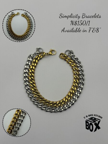 Simplicity Bracelets N$150/1 Available in 7”&8”