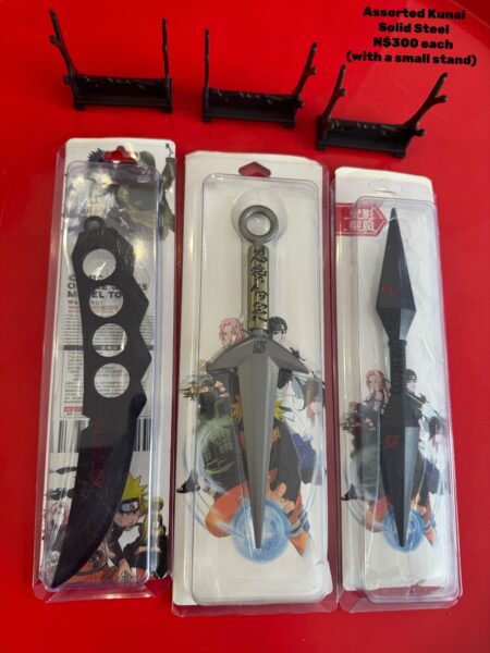 Assorted Kunai- Solid Steel N$300 each (with a small stand)