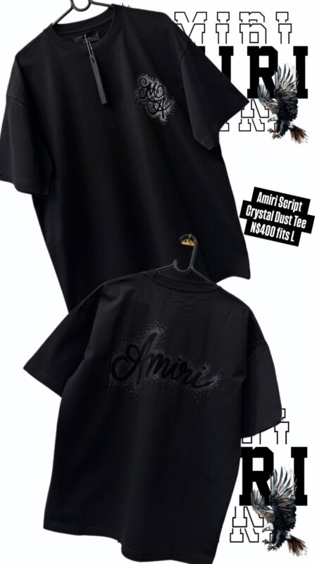 Amiri Script Crystal Dust Tee N$400 fits L