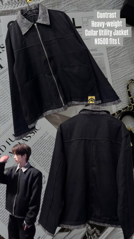 Contrast Heavy-weight Collar Utility Jacket N$500 fits L