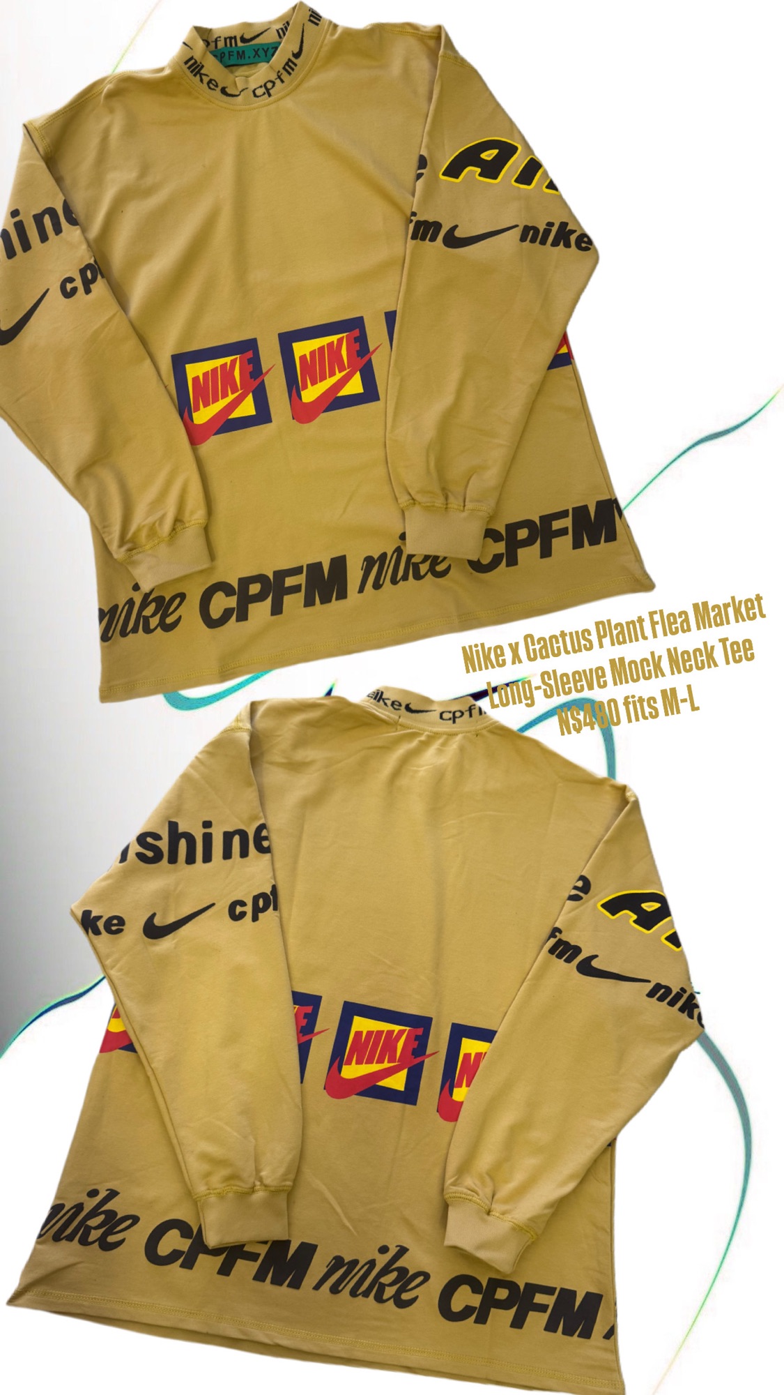 Nike x Cactus Plant Flea Market Long-Sleeve Mock Neck Tee N$480