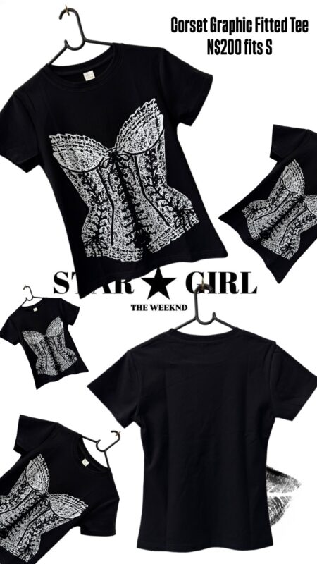 Corset Graphic Fitted Tee N$200 fits S