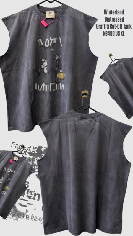 Winterland Distressed Graffiti Cut-Off Tank N$400 US XL