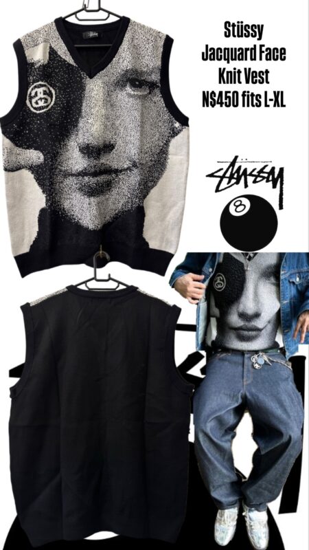 Stüssy Jacquard Face Knit Vest N$450 fits L-XL