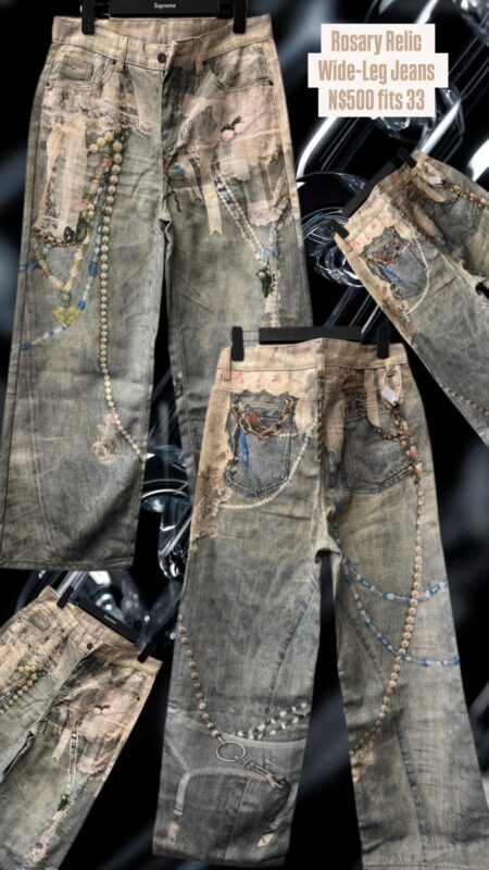 Rosary Relic Wide-Leg Jeans N$500 fits 33