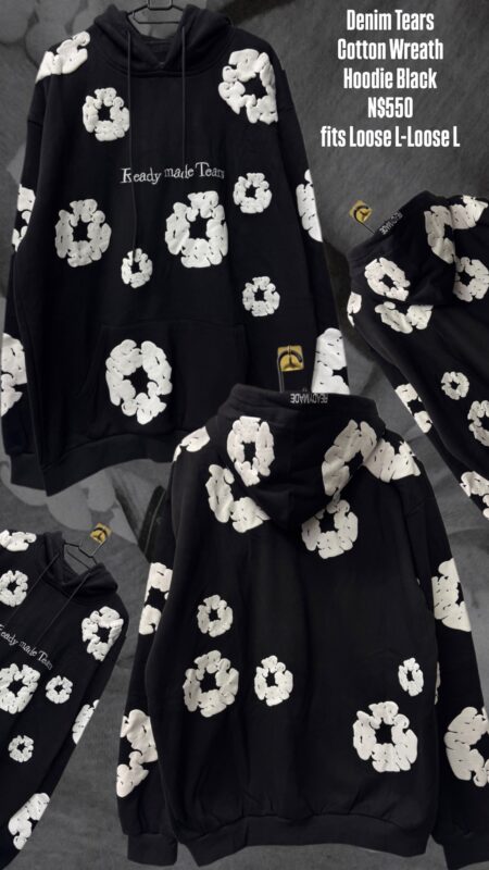 Denim Tears Cotton Wreath Hoodie Black N$550 fits Loose L-Loose L