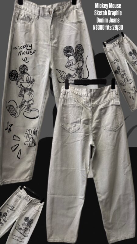 Mickey Mouse Sketch Graphic Denim Jeans N$380 fits 29/30