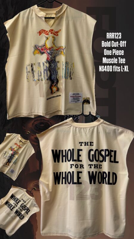 RRR123 Bold Cut-Off One Piece Muscle Tee N$400 fits L-XL