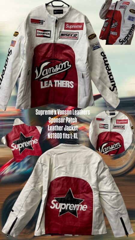 Supreme x Vanson Leathers Sponsor Patch Leather Jacket N$1800 fits L-XL