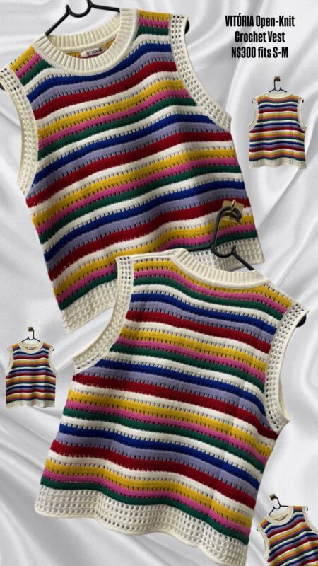 VITÓRIA Open-Knit Crochet Vest N$300 fits S-M