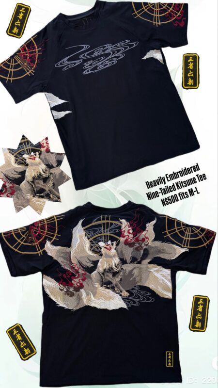 Heavily Embroidered Nine-Tailed Kitsune Tee N$500 fits M-L
