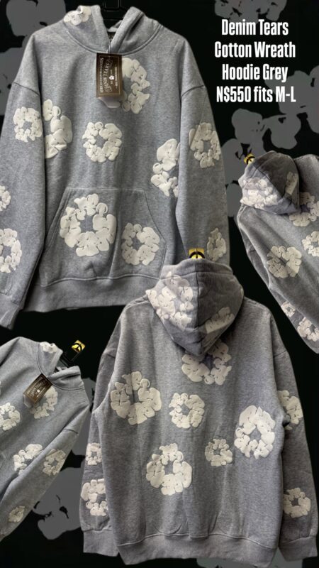 Denim Tears Cotton Wreath Hoodie Grey N$550 fits M-L