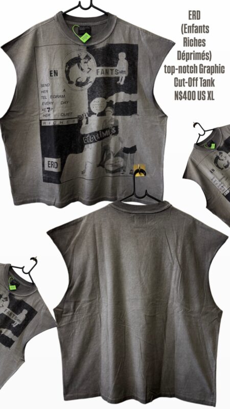 ERD (Enfants Riches Déprimés top-notch Graphic Cut-Off Tank N$400 US XL