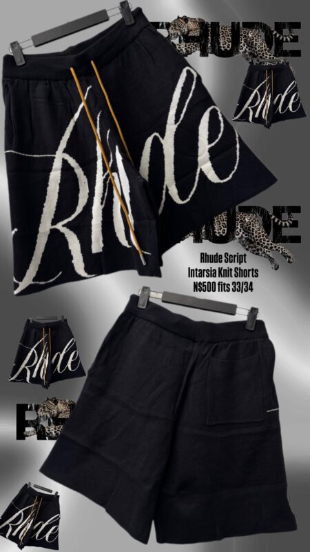 Rhude Script Intarsia Knit Shorts N$500 fits 33/34