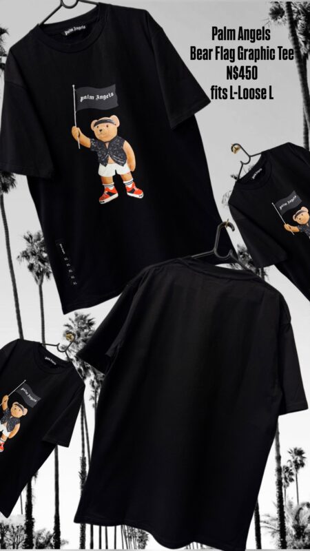 Palm Angels Bear Flag Graphic Tee N$450 fits L-Loose L