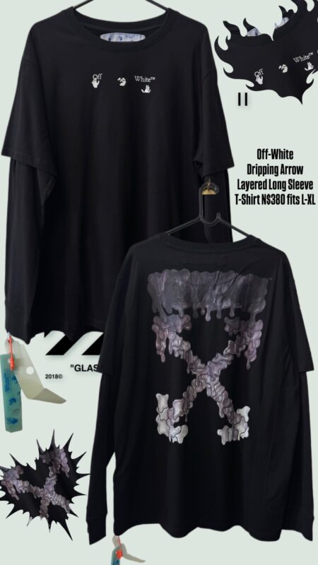 Off-White Dripping Arrow Layered Long Sleeve T-Shirt N$380 fits L-XL