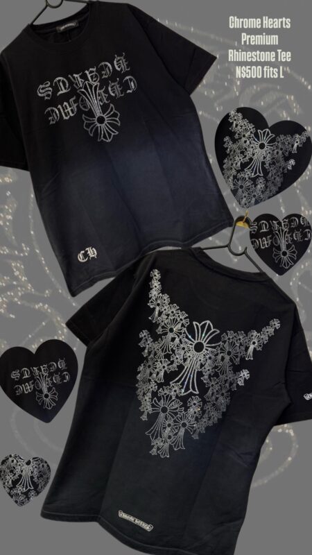 Chrome Hearts Premium Rhinestone Tee N$500 fits L
