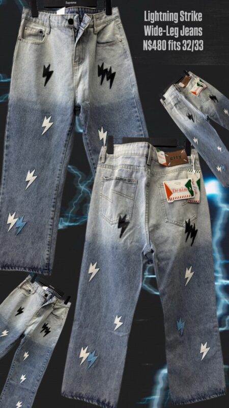 Lightning Strike Wide-Leg Jeans N$480 fits 32/33