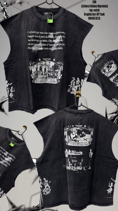 ERD (Enfants Riches Déprimés) top-notch Graphic Cut-Off Tank N$400 US XL