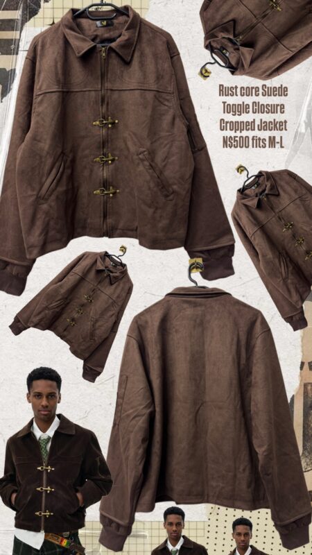 Rust core Suede Toggle Closure Cropped Jacket N$500 fits M-L