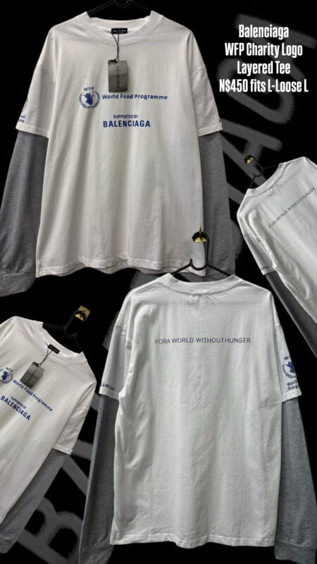 Balenciaga WFP Charity Logo Layered Tee N$450 fits L-Loose L