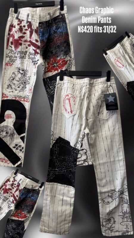 Chaos Graphic Denim Pants N$420 fits 31/32