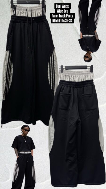 Dual Waist Wide-Leg Panel Track Pants N$550 fits 32-34