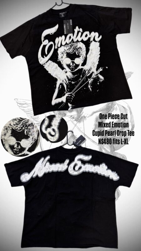 One Piece Cut Mixed Emotion Cupid Pearl Crop Tee  N$480 fits L-XL