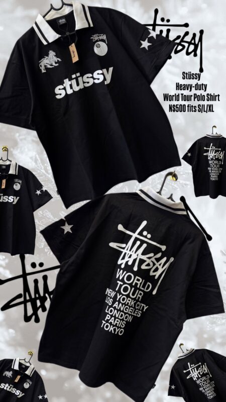 Stüssy Heavy-duty World Tour Polo Shirt N$500 fits S/L/XL