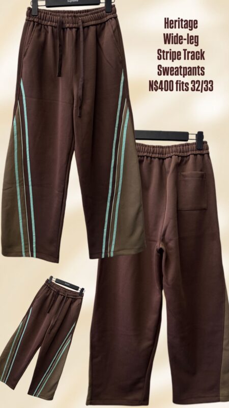 Heritage Wide-leg Stripe Track Sweatpants N$400 fits 32/33