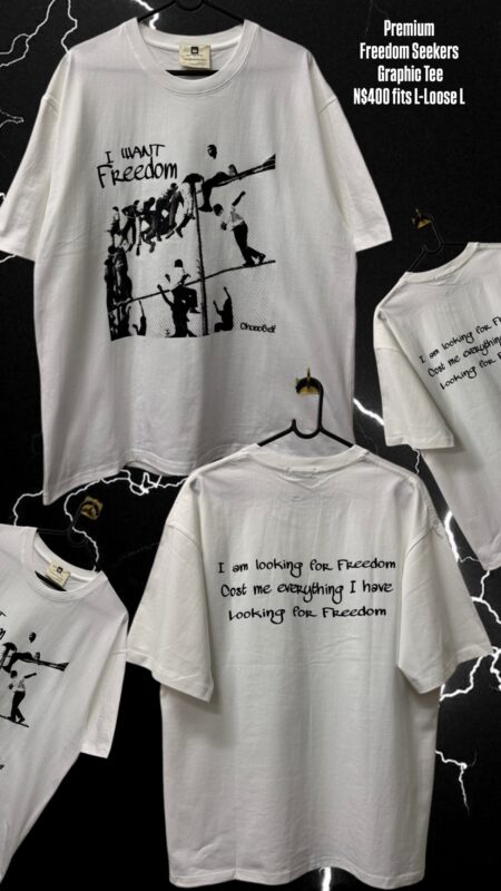 Premium Freedom Seekers Graphic Tee N$400 fits L-Loose L