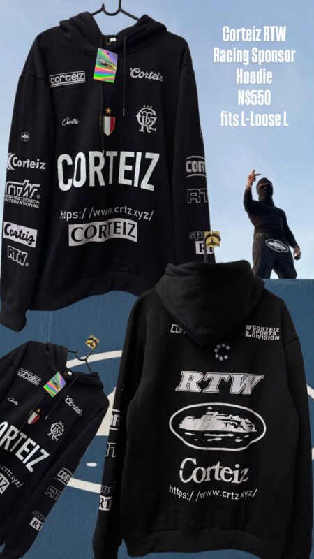 Corteiz RTW Racing Sponsor Hoodie N$550 fits L-Loose L