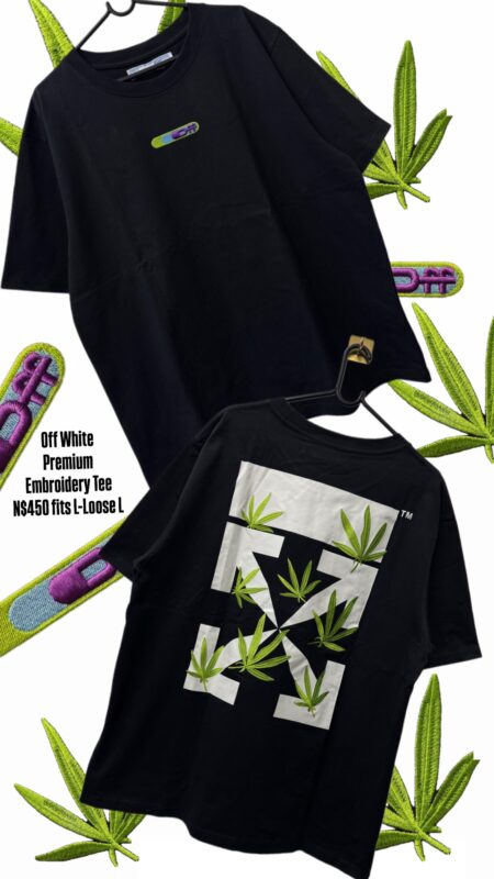 Off White Premium Embroidery Tee N$450 fits L-Loose L