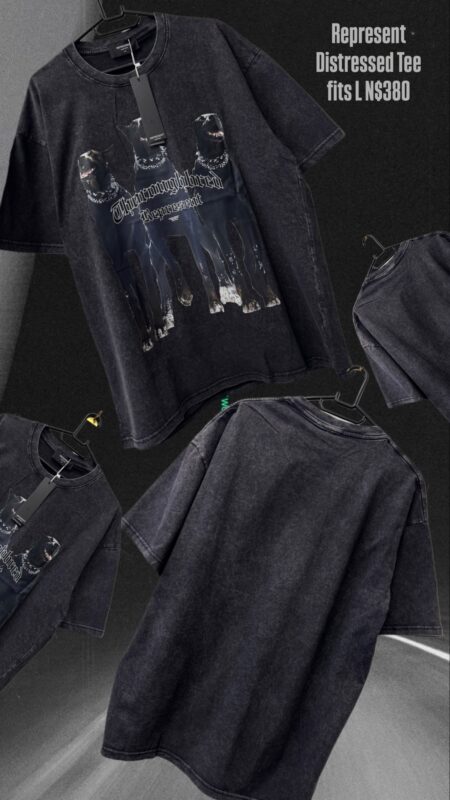 Represent Distressed Tee fits L N$380