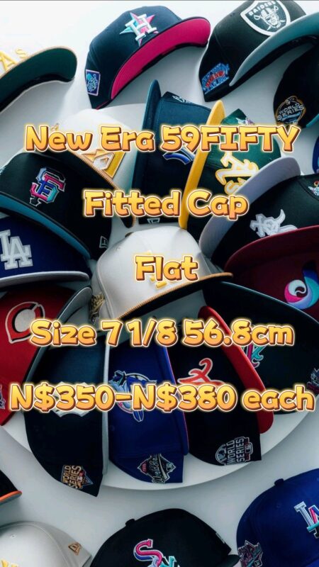New Era 59FIFTY Fitted Straight Cap Size 7 1/8 56.8cm N$350-N$380 each
