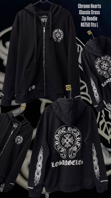 Chrome Hearts Classic Cross Zip Hoodie N$750 fits L