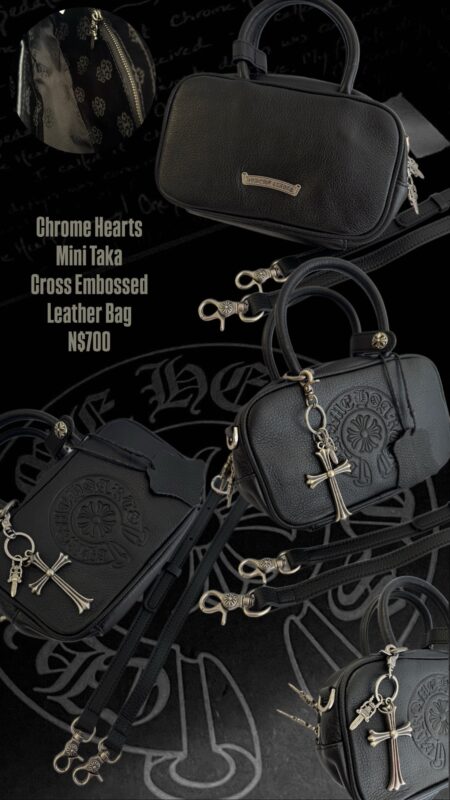 Chrome Hearts Mini Taka Cross Embossed Leather Bag N$700